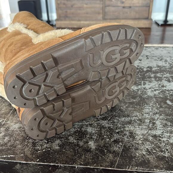 UGG Austrailia Sunburst Tall Leather/Shearling Boots Size 10 - Picture 5 of 7